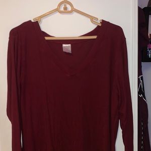 Maroon colored long sleeve